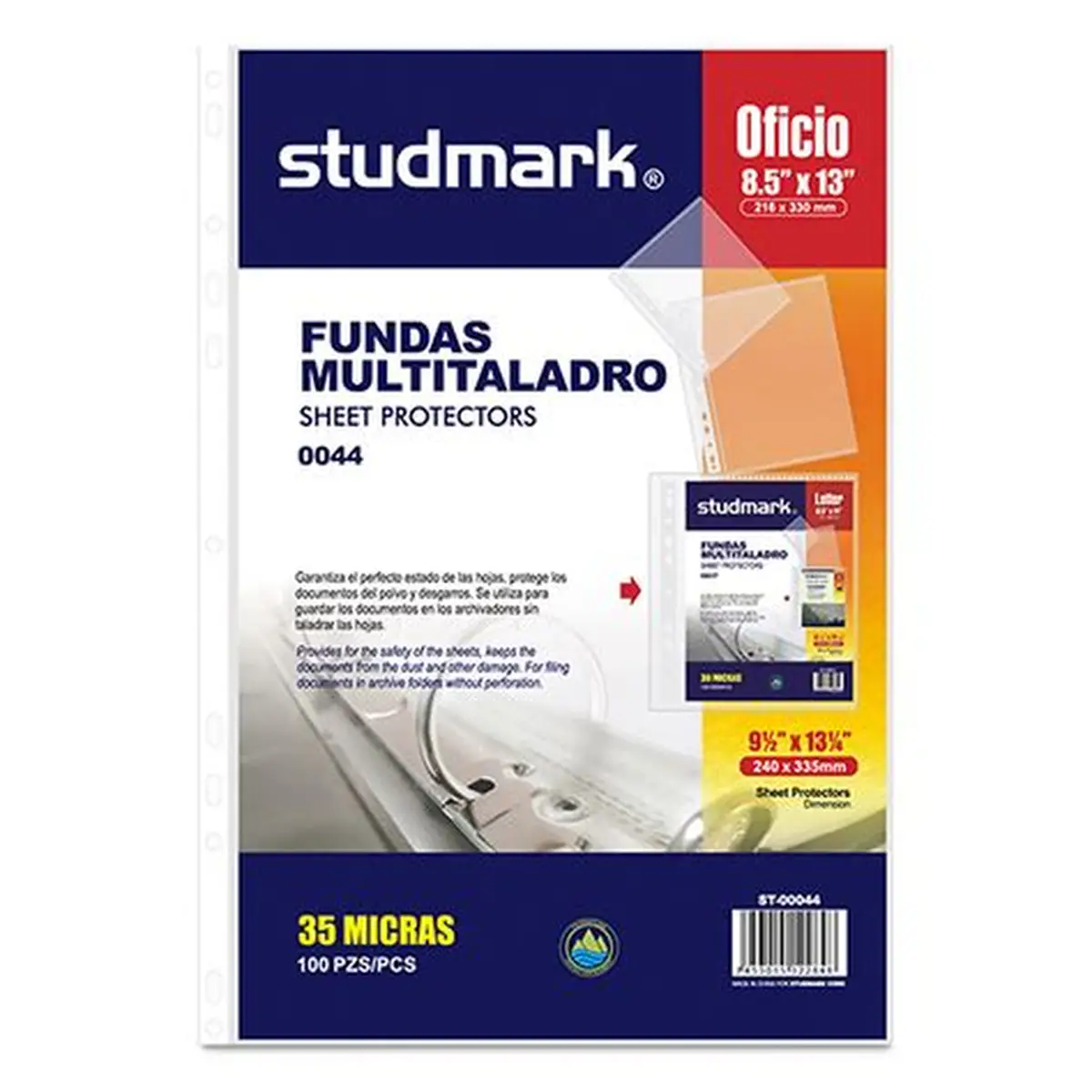 FUNDAS PLASTICAS  TAMAÑO/OFICIO 35MIC (PQTE X 100U)